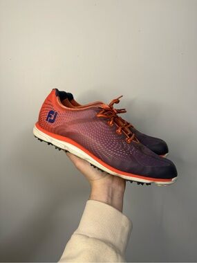 FootJoy Womens Orange and Purple Casual Golf Shoes - 9